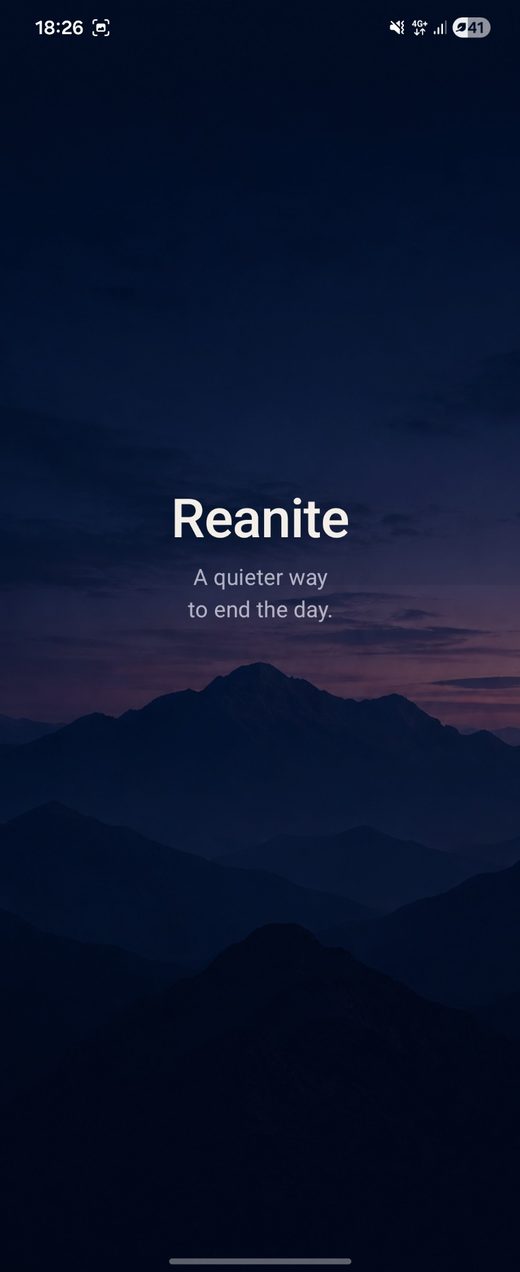Reanite landing screen